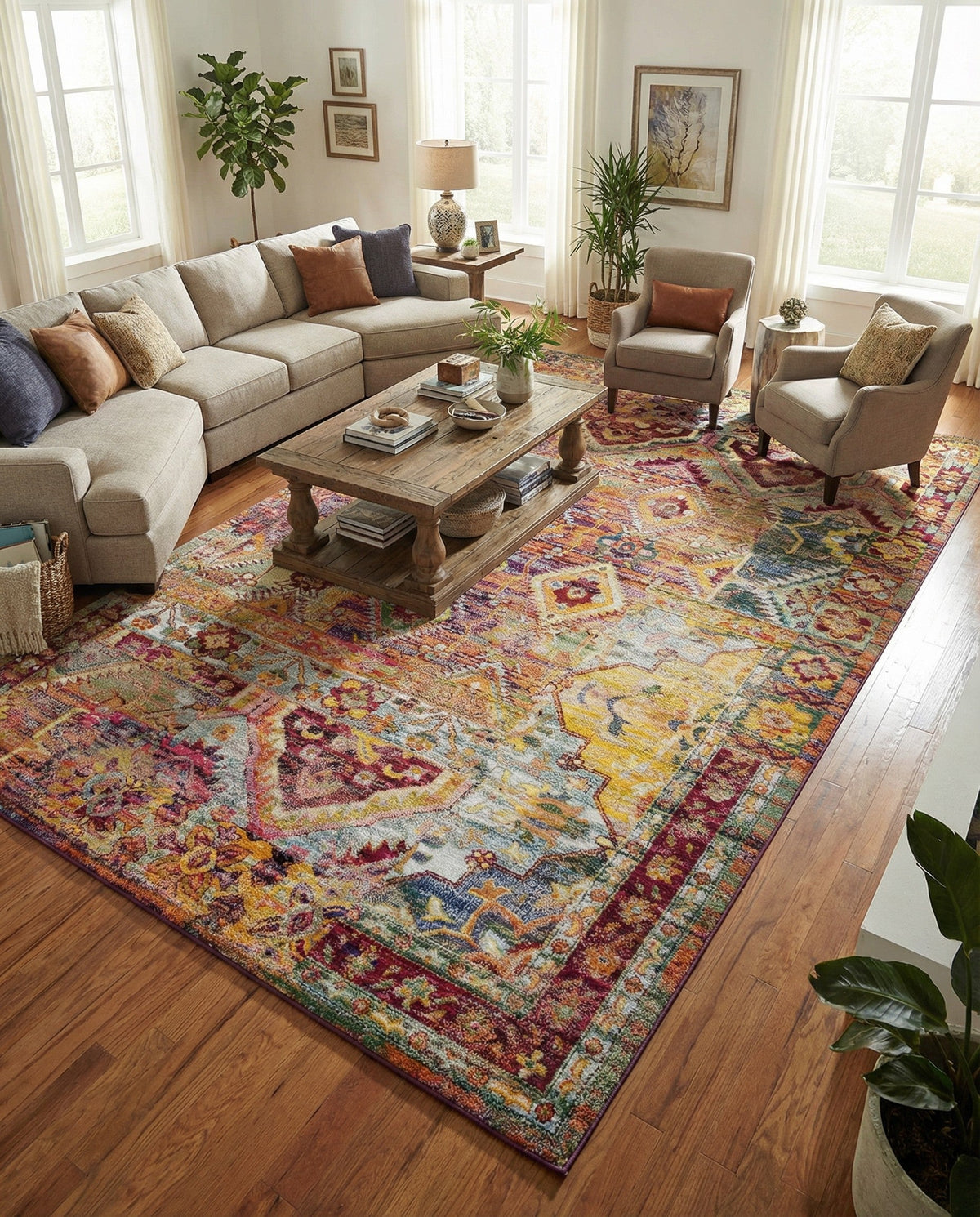 Sierra Collection Area Rug -  Catalina Rectangle Multi  lifestyle 12