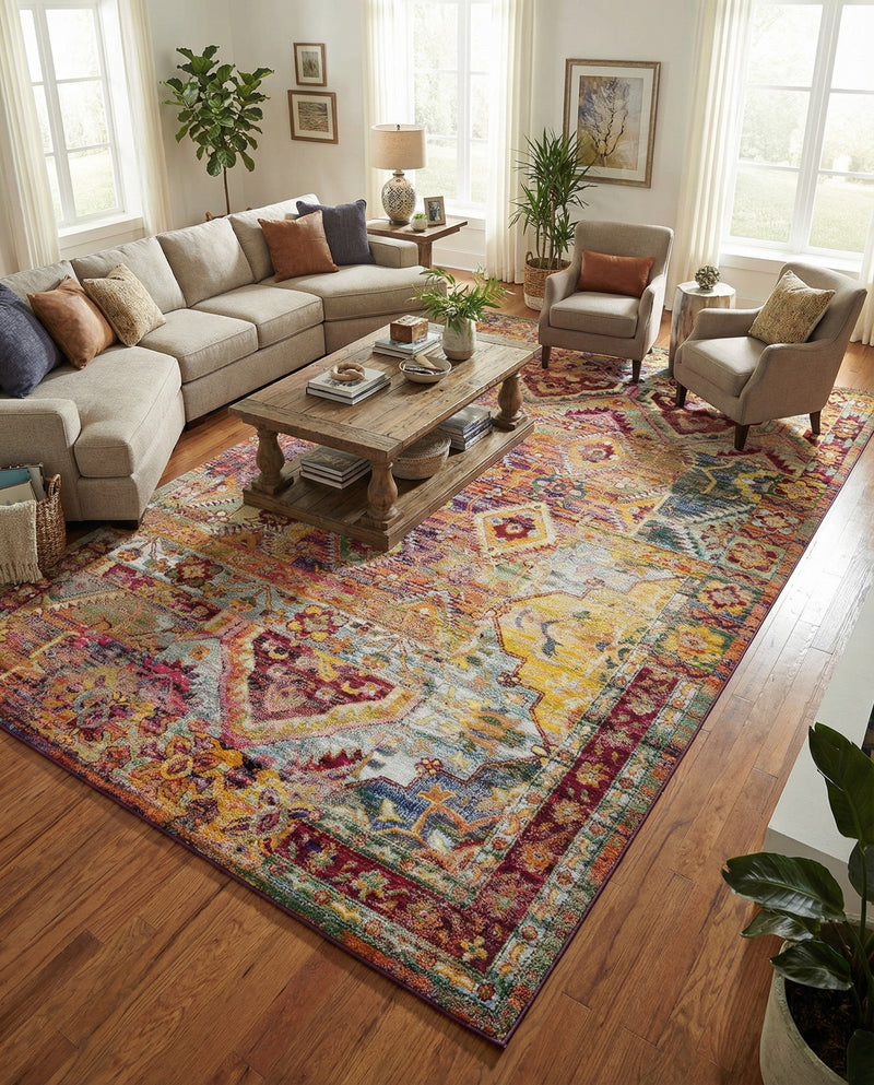 Sierra Collection Area Rug -  Catalina Rectangle Multi  lifestyle 12