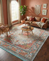 Caribbean Breeze Collection Area Rug -  Floriana Rectangle Light Blue  lifestyle 22