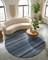 Jewel Oasis Collection Area Rug - Sapphire (Blue) Round Blue  lifestyle 66