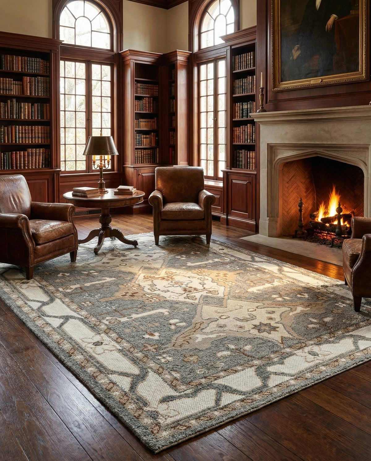 Byzantine Heritage Collection Area Rug - Istanbul Rectangle Antique Gray  lifestyle 13