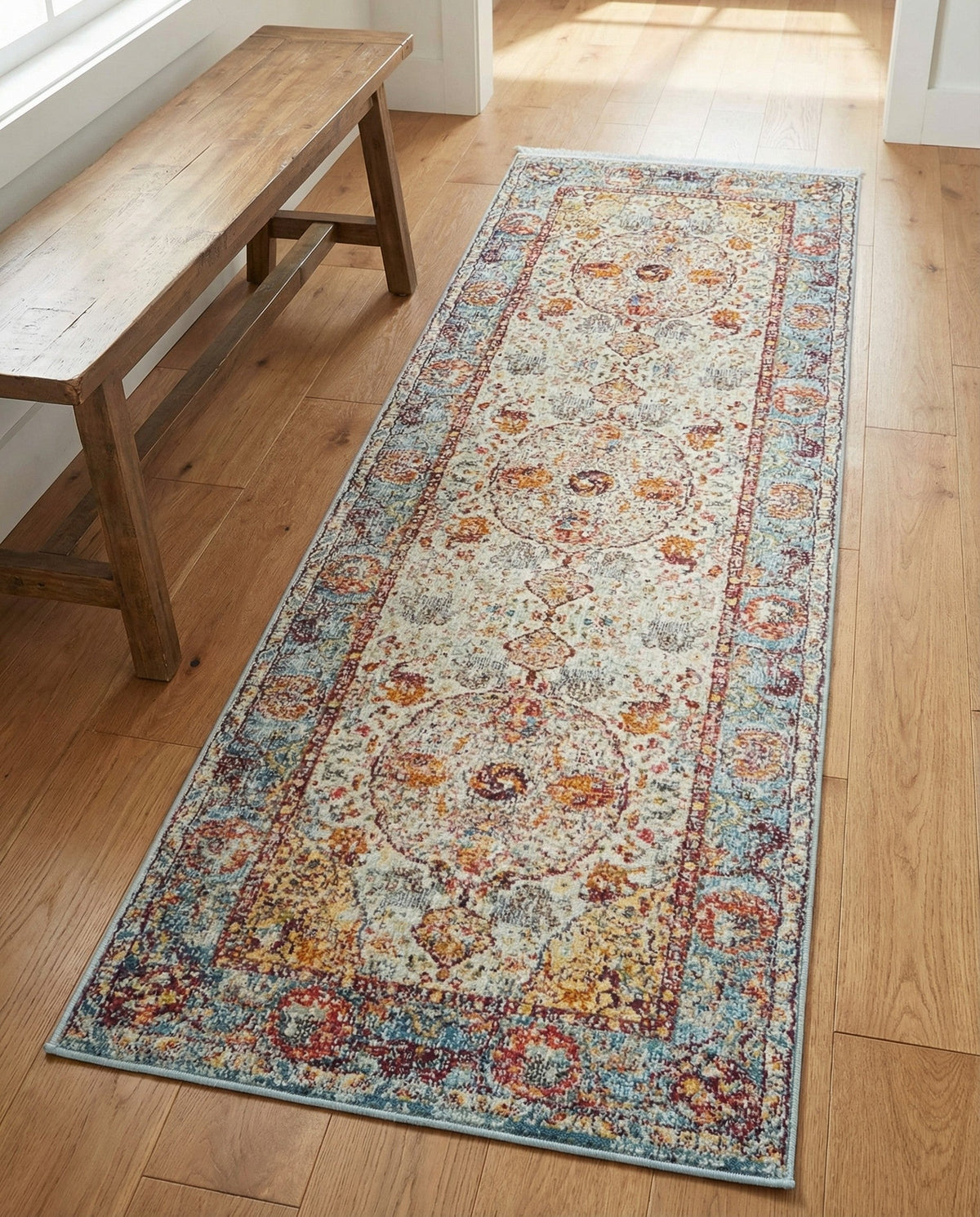 Caribbean Breeze Collection Area Rug -  Xcalak Runner Light Blue  lifestyle 127