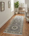 Persian Elegance Collection Area Rug -  Hamedan (Blue) Runner Blue  lifestyle 72
