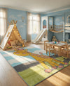 Wonder Tykes Collection Area Rug -  Frolic Rectangle Blue  lifestyle 9