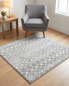 Mediterranean Lattice Collection Area Rug - Santorini (Gray) Square Gray  lifestyle 76