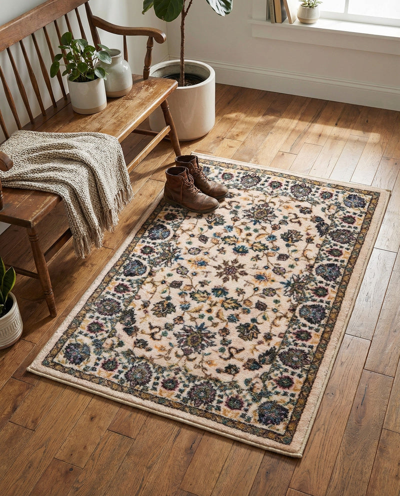 Casablanca Tapestry Collection Area Rug -  Marrakech (Ivory) Rectangle Ivory  lifestyle 5