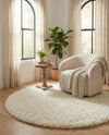 Eternal Plush Oasis Collection Area Rug -  Tranquility (Pearl) Round Pearl  lifestyle 56