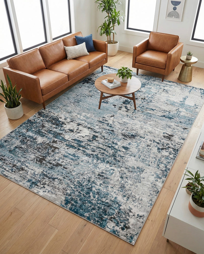 Dresden Elegance Collection Area Rug -  Pirna Rectangle Blue  lifestyle 22