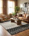 Mediterranean Lattice Collection Area Rug -  Casablanca (Black and White) Rectangle Black and White  lifestyle 9
