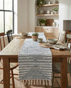 Thar Cotton Collection Area Rug - Jaisalmer (Light Gray) Table Runner Light Gray  lifestyle 76
