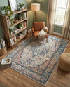 Seville Stripes Collection Area Rug - Cadiz (Blue) Rectangle Blue  lifestyle 10