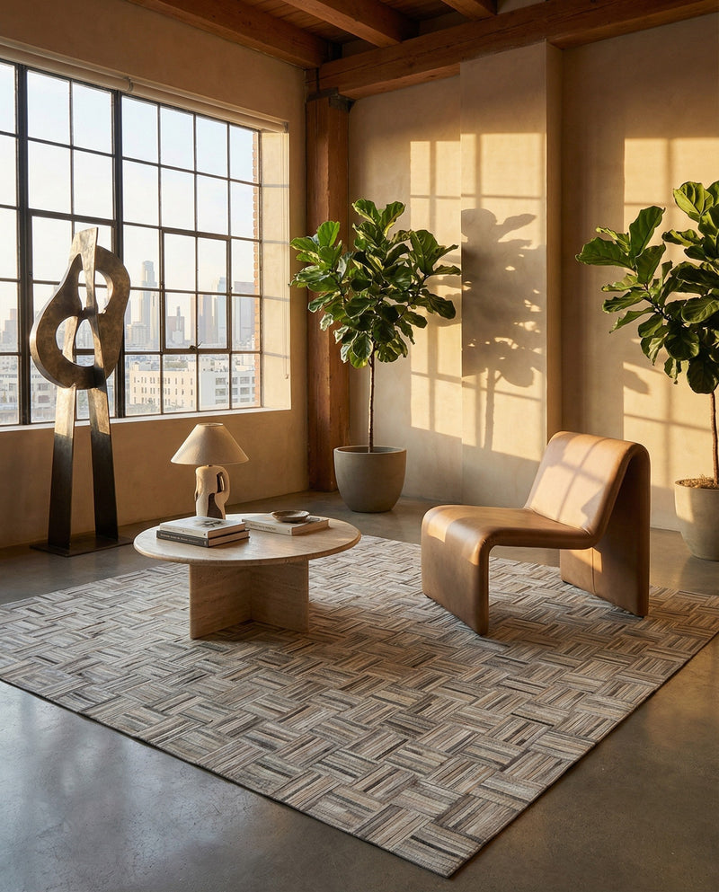 Savannah Hideaway Collection Area Rug - Savannah Square Light Brown Ivory  lifestyle 36