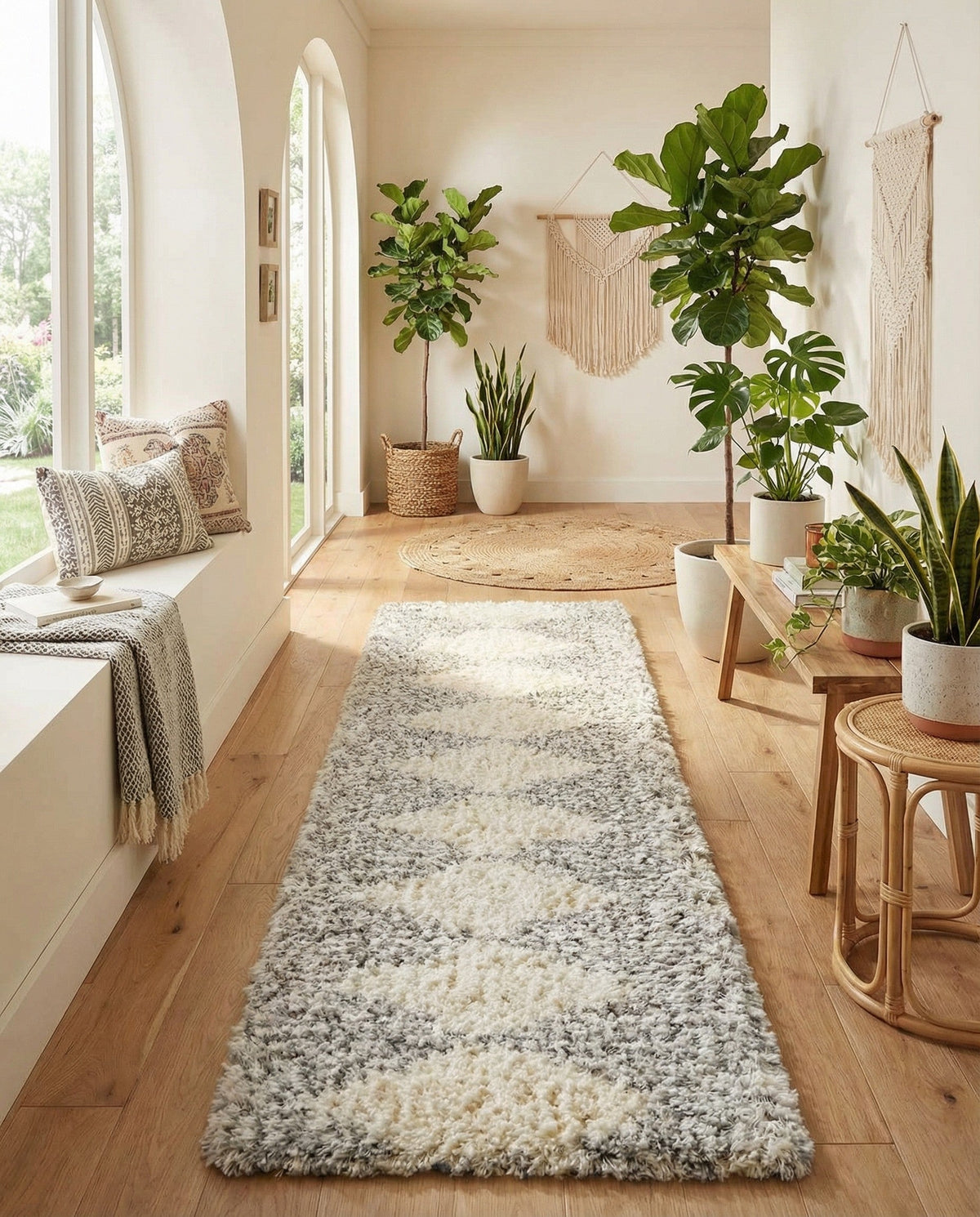 Eternal Plush Oasis Collection Area Rug -  Bliss Runner Pearl and Gray  lifestyle 102