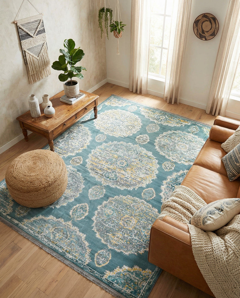 Arcadia Rugs Collection Area Rug -  Atlantis (Gray and Blue) Rectangle Gray and Blue  lifestyle 16