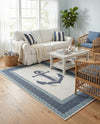 Seaside Haven Rugs Collection Area Rug -  Coralreef Rectangle Navy Blue  lifestyle 14
