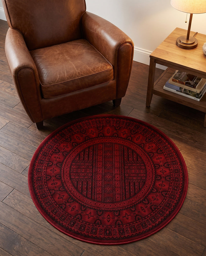 Samarkand Elegance Collection Area Rug -  Ark Round Red  lifestyle 75