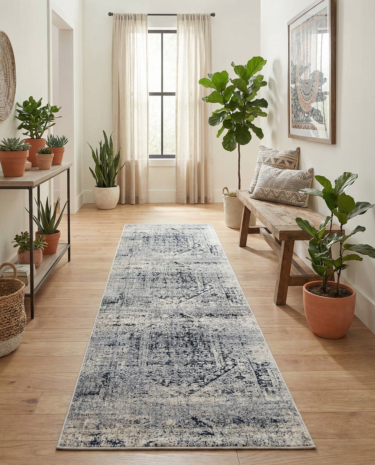 Coastal Manor Collection Area Rug -  Wavecrest Runner Gray  lifestyle 74