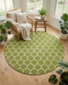Lattice Gardens Collection Area Rug -  Bloomfield (Light Green) Round Light Green  lifestyle 37