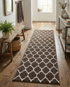Lattice Gardens Collection Area Rug -  Bloomfield (Chocolate Brown) Runner Chocolate Brown  lifestyle 78