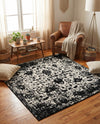 Cascade Range Collection Area Rug -  Shasta (Black and White) Square Black and White  lifestyle 69