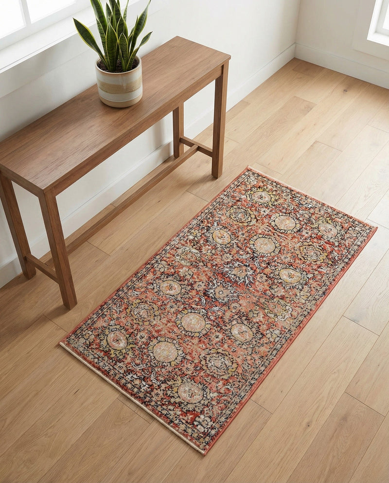 Seville Stripes Collection Area Rug -  Cordoba (Brick Red) Rectangle Brick Red  lifestyle 27