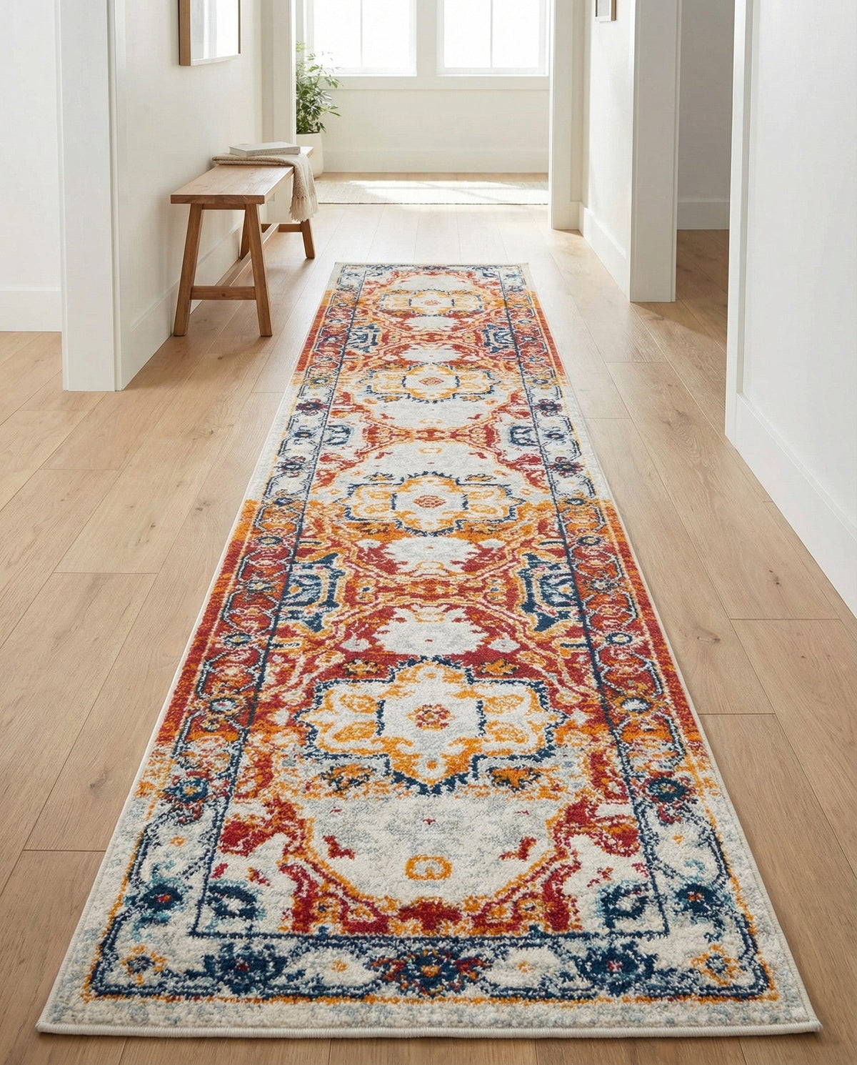 Parisian Elegance Collection Area Rug - Versailles (Rust Red) Runner Rust Red  lifestyle 60