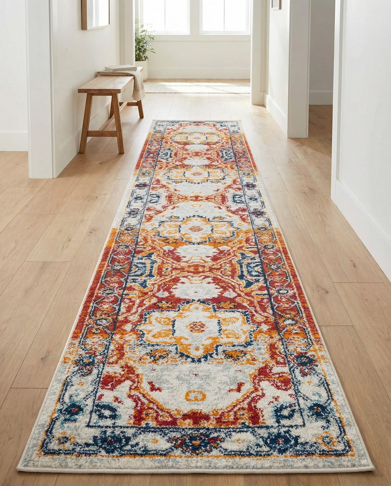 Parisian Elegance Collection Area Rug - Versailles (Rust Red) Runner Rust Red  lifestyle 60