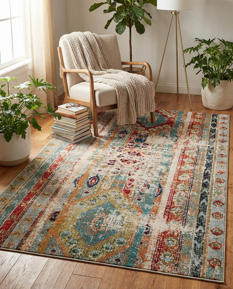 Sedona Vista Collection Area Rug -  Navajo Rectangle Blue  lifestyle 21
