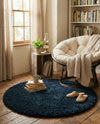 Eternal Plush Oasis Collection Area Rug -  Tranquility (Cobalt) Round Cobalt  lifestyle 58
