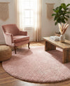 Solid Shag Seaside Collection Area Rug - Azure Cove (Pink) Round Pink  lifestyle 46