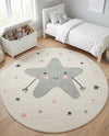 Wonder Tykes Collection Area Rug -  Spiral Round Ivory  lifestyle 11