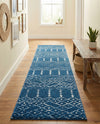 Marrakesh Lattice Collection Area Rug - Casablanca (Navy Blue) Runner Navy Blue  lifestyle 75