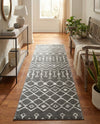 Marrakech Lattice Collection Area Rug - Medina (Gray) Runner Gray  lifestyle 26