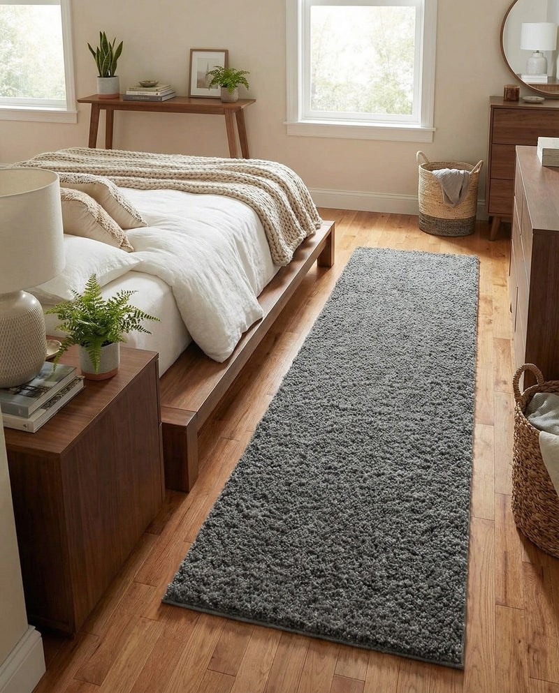 Cozy Comfort Shag Collection Area Rug - Haven (Pebble Gray) Runner Pebble Gray  lifestyle 62