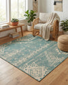 Desert Nomad Terrace Collection Area Rug - Sahara (Light Aqua) Square Light Aqua  lifestyle 66