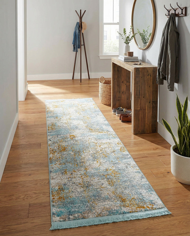 Arcadia Rugs Collection Area Rug -  Nirvana Runner Cream Blue  lifestyle 79