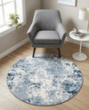 Luminara Sands Collection Area Rug - Elysium (Vintage Blue) Round Vintage Blue  lifestyle 66