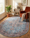 Zahara Oasis Collection Area Rug -  Casablanca Oval Blue  lifestyle 75