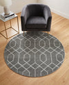 Hollywood Luxe Collection Area Rug - Sunset (Gray Silver) Round Gray Silver  lifestyle 56