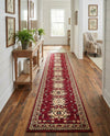 Tabriz Tapestries Collection Area Rug - Azerbaijan (Red) Runner Red  lifestyle 49