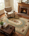 Versailles Elegance Collection Area Rug -  Louveciennes (Green) Rectangle Green  lifestyle 30