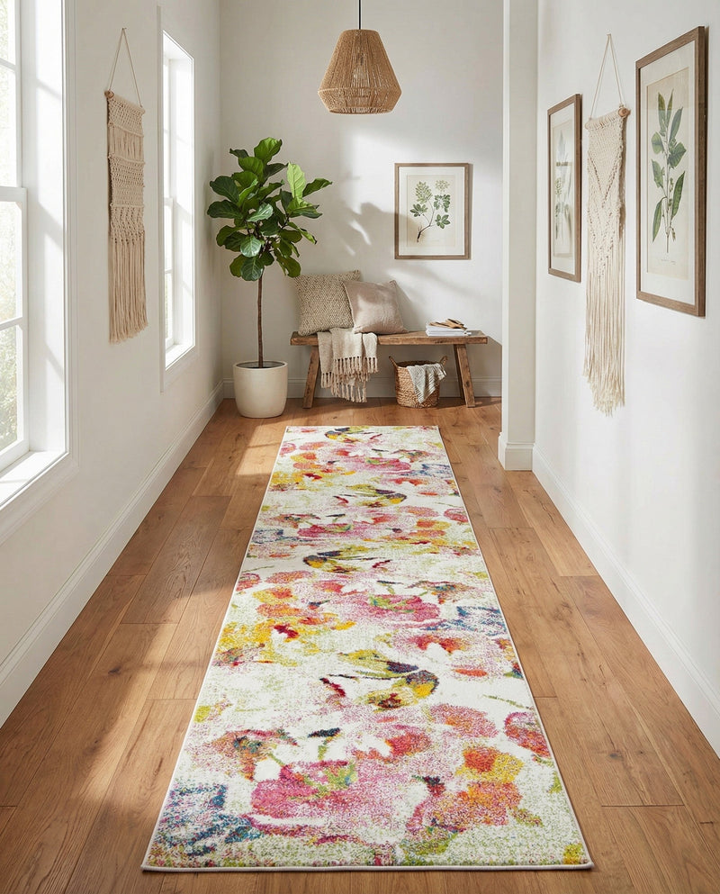 Venetian Elegance Collection Area Rug -  Marghera Runner Ivory  lifestyle 58