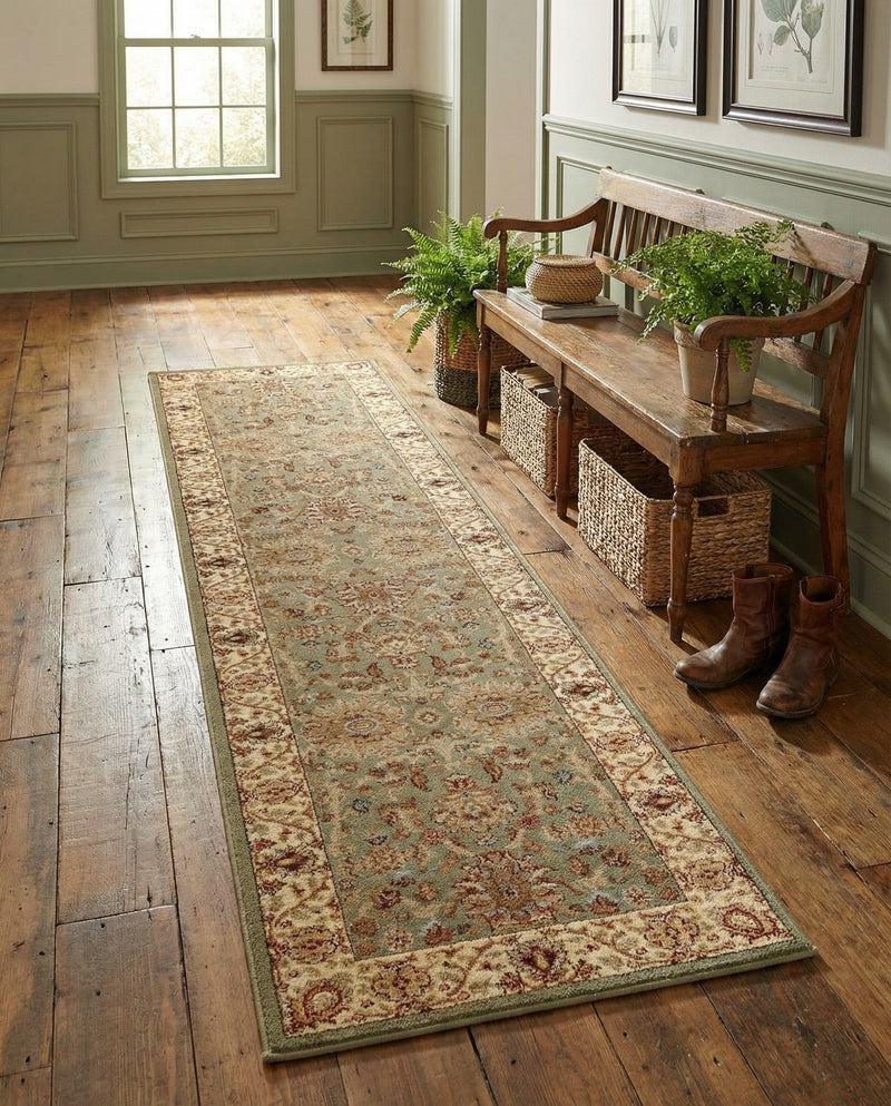Jaipur Elegance Collection Area Rug -  City Runner Light Green  lifestyle 33