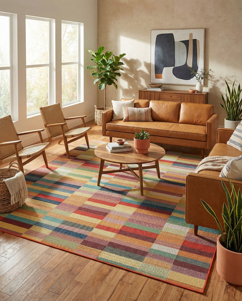 Coastal Terrace Collection Area Rug -  Harbor Square Multi  lifestyle 78