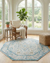 Seville Stripes Collection Area Rug - Cadiz (Light Gray) Octagon Light Gray  lifestyle 31