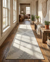 Seychelles Stripes Collection Area Rug - Mahe (Ivory and Gray) Runner Ivory and Gray  lifestyle 33