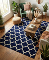 Lattice Gardens Collection Area Rug -  Bloomfield (Dark Blue) Rectangle Dark Blue  lifestyle 19