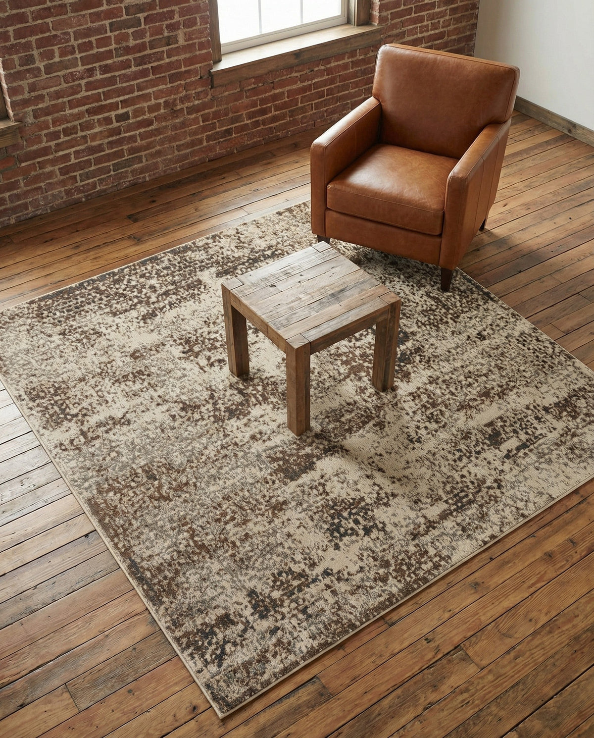 Gobi Sands Collection Area Rug -  Badain Square Cream  lifestyle 60
