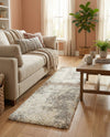 Cozy Haven Shag Collection Area Rug -  Tranquility (Khaki) Runner Khaki  lifestyle 69
