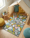 Wonder Tykes Collection Area Rug -  Chromatic Rectangle Multi  lifestyle 4